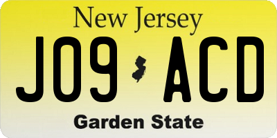 NJ license plate J09ACD