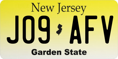 NJ license plate J09AFV