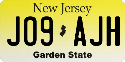 NJ license plate J09AJH