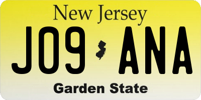 NJ license plate J09ANA