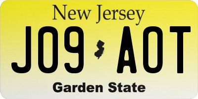 NJ license plate J09AOT