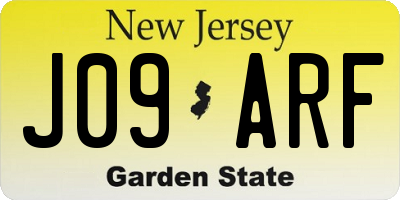 NJ license plate J09ARF