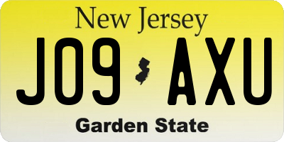 NJ license plate J09AXU