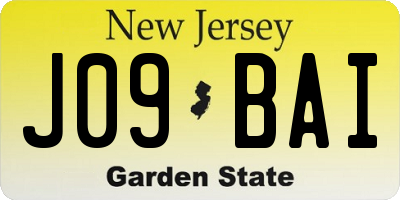 NJ license plate J09BAI