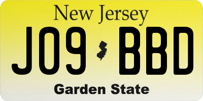 NJ license plate J09BBD