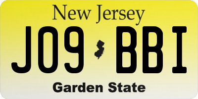 NJ license plate J09BBI