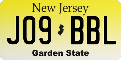 NJ license plate J09BBL