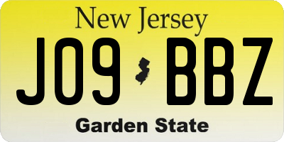 NJ license plate J09BBZ