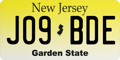 NJ license plate J09BDE
