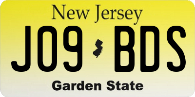 NJ license plate J09BDS
