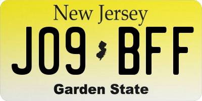 NJ license plate J09BFF