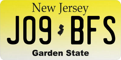 NJ license plate J09BFS