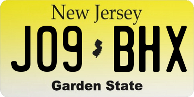 NJ license plate J09BHX