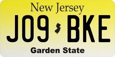 NJ license plate J09BKE