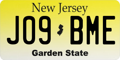 NJ license plate J09BME