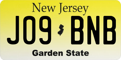 NJ license plate J09BNB