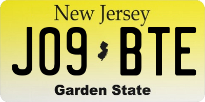 NJ license plate J09BTE