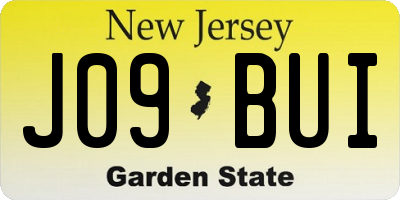 NJ license plate J09BUI