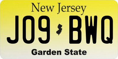 NJ license plate J09BWQ