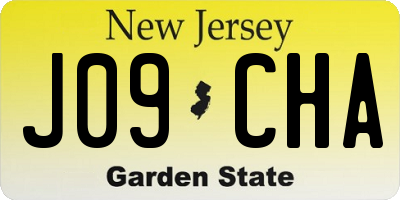 NJ license plate J09CHA