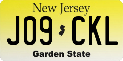 NJ license plate J09CKL