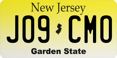 NJ license plate J09CMO