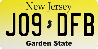 NJ license plate J09DFB