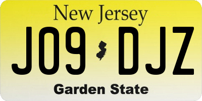 NJ license plate J09DJZ