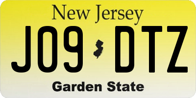 NJ license plate J09DTZ