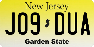 NJ license plate J09DUA