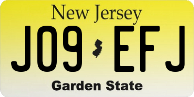 NJ license plate J09EFJ