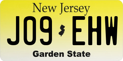 NJ license plate J09EHW