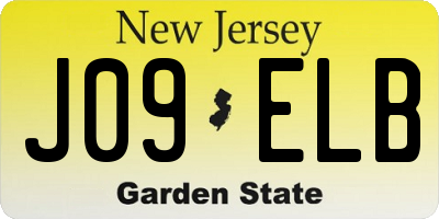 NJ license plate J09ELB