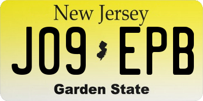 NJ license plate J09EPB