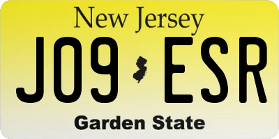 NJ license plate J09ESR