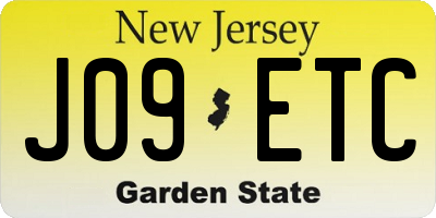 NJ license plate J09ETC
