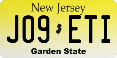 NJ license plate J09ETI