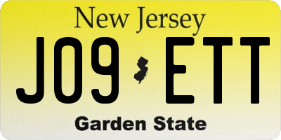 NJ license plate J09ETT