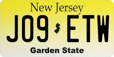 NJ license plate J09ETW