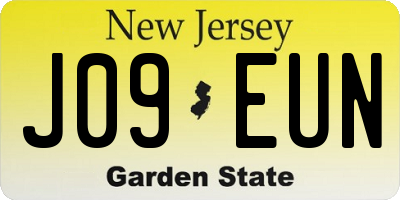 NJ license plate J09EUN