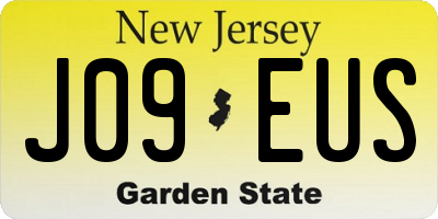 NJ license plate J09EUS