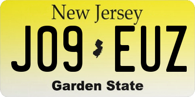 NJ license plate J09EUZ