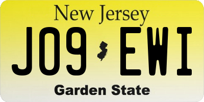 NJ license plate J09EWI