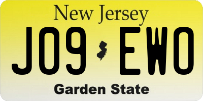 NJ license plate J09EWO