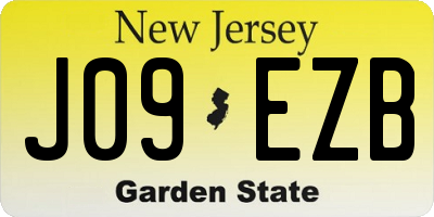NJ license plate J09EZB