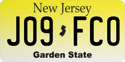 NJ license plate J09FCO