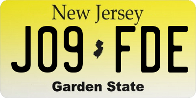 NJ license plate J09FDE