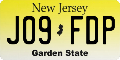 NJ license plate J09FDP