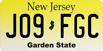 NJ license plate J09FGC