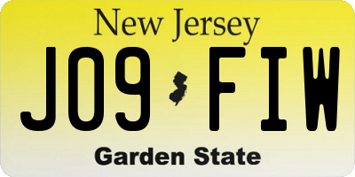 NJ license plate J09FIW